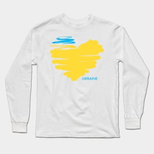 I love Ukraine, an anatomical heart in the colors of the flag. Long Sleeve T-Shirt